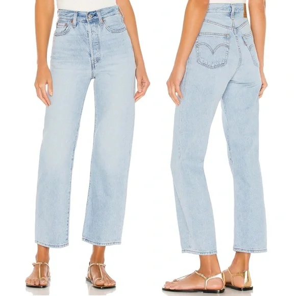 Levi’s Ribcage Straight Ankle High Waist Middle Road Wash Womens 31x27 NEW - Picture 1 of 7